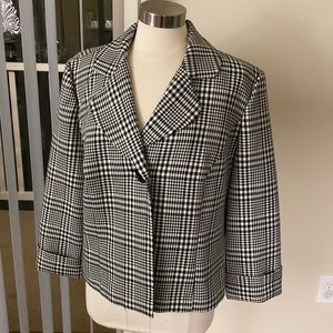 Plaid Black/White Cute Blazer